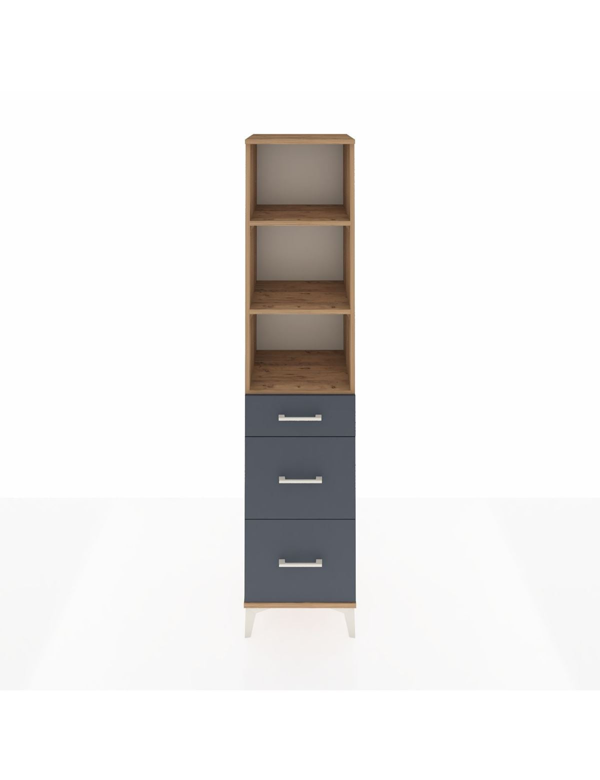 Hyperion Dolap 3 Raflı 3 Çekmeceli 44x44x195 Çam-Antrasit