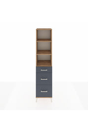 Hyperion Dolap 3 Raflı 3 Çekmeceli 44x44x195 Çam-Antrasit