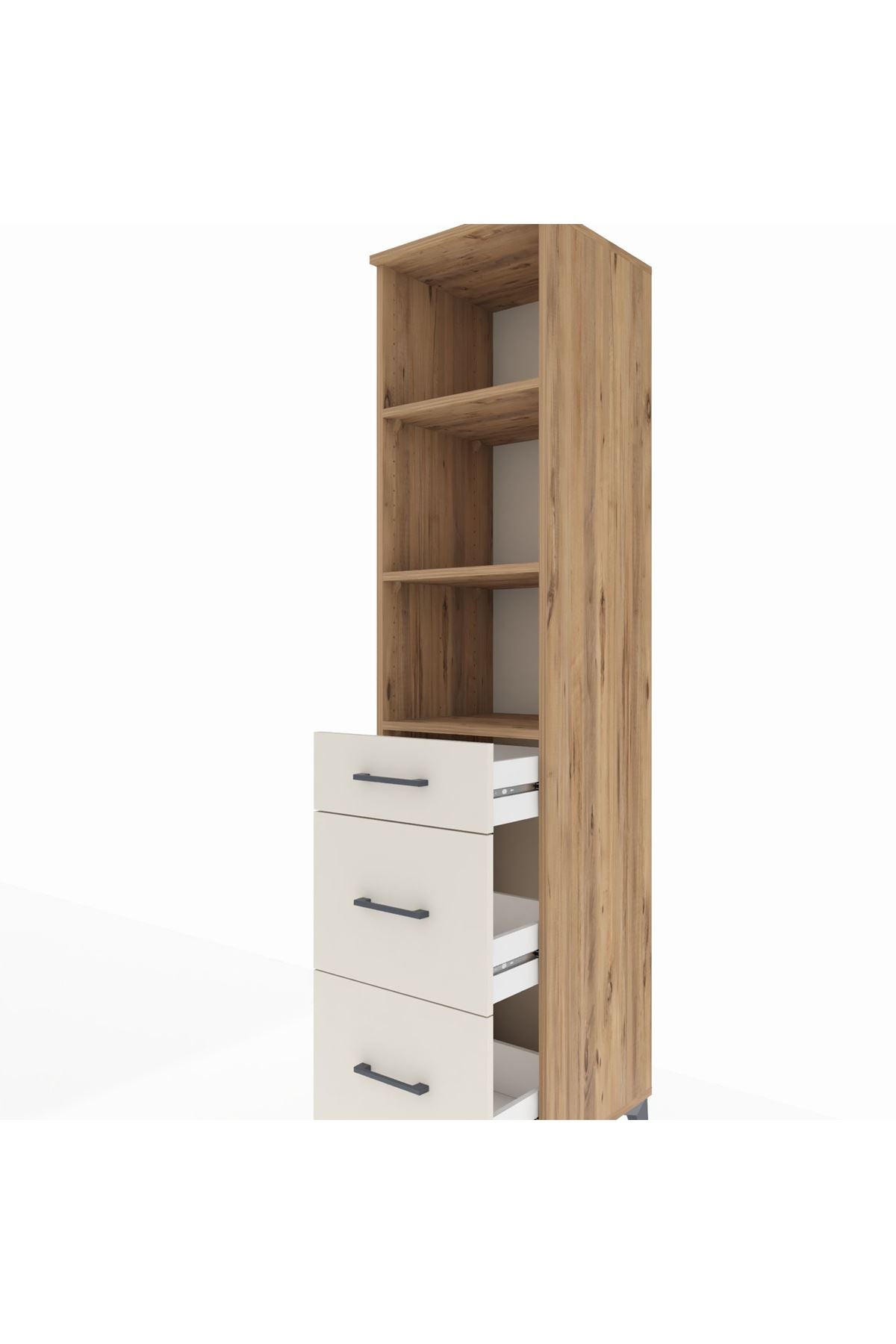 Hyperion Dolap 3 Raflı 3 Çekmeceli 44x44x195 Çam-Aytaşı