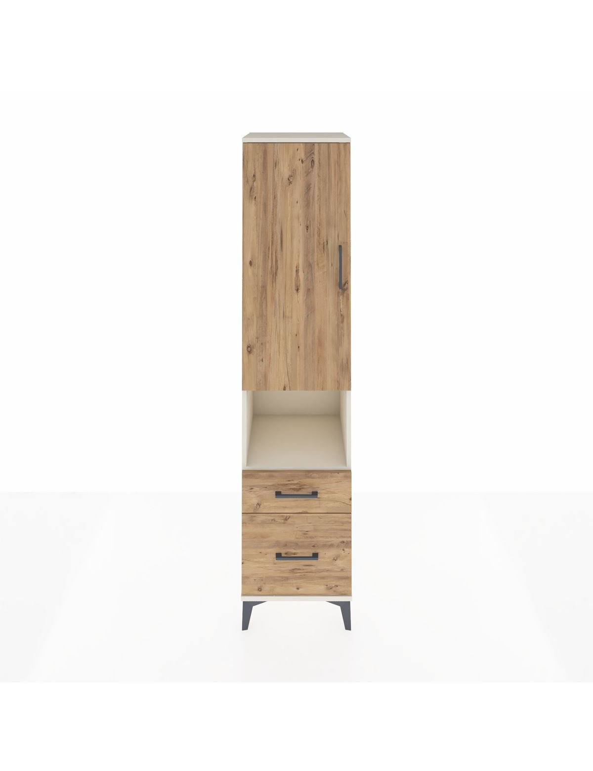 Hyperion Dolap 2 Raflı 2 Çekmeceli Tek Askılı 44x44x195 Aytaşı-Çam