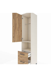 Hyperion Dolap 2 Raflı 2 Çekmeceli Tek Askılı 44x44x195 Aytaşı-Çam
