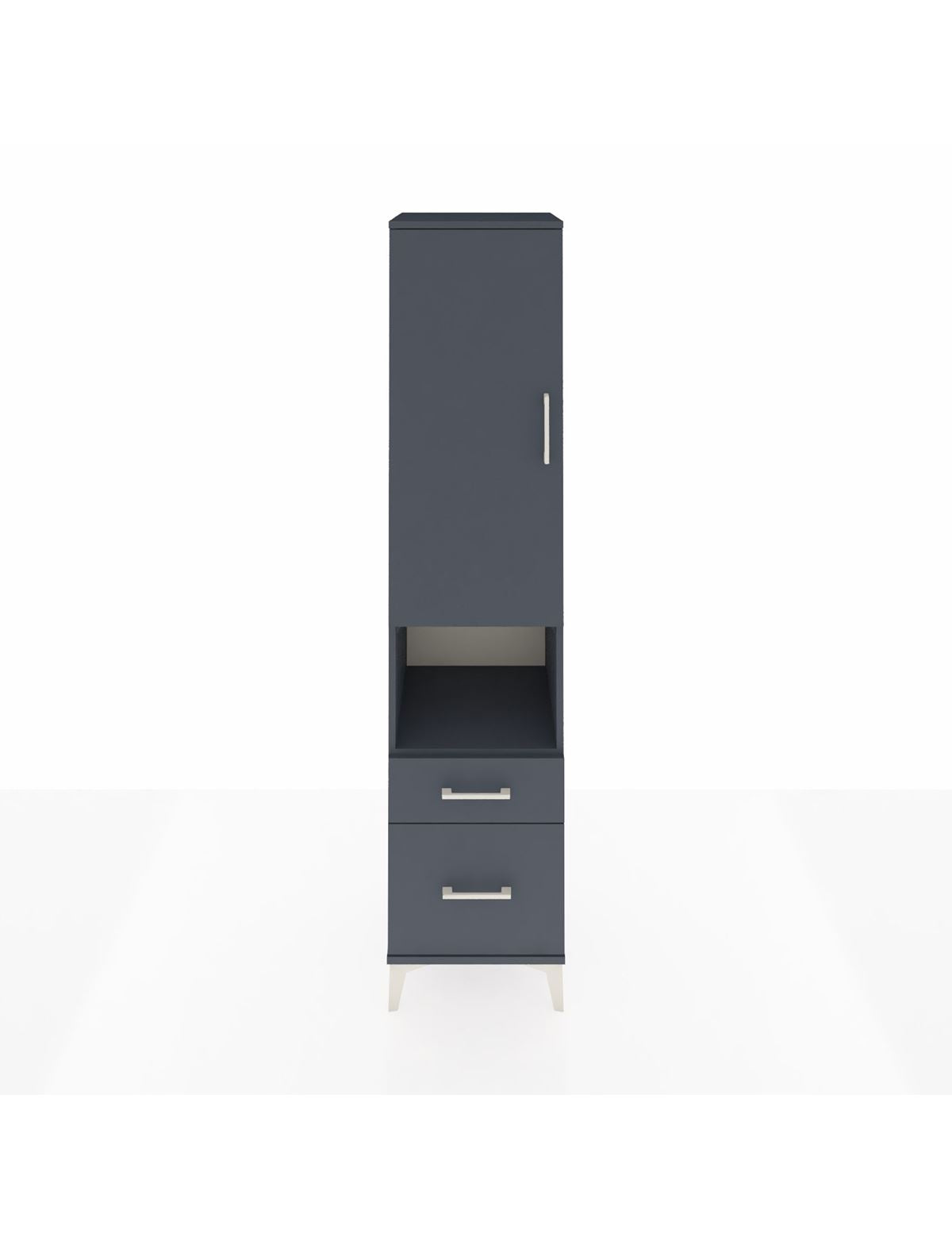 Hyperion Dolap 2 Raflı 2 Çekmeceli Tek Askılı 44x44x195 Antrasit-Antrasit