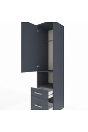 Hyperion Dolap 2 Raflı 2 Çekmeceli Tek Askılı 44x44x195 Antrasit-Antrasit