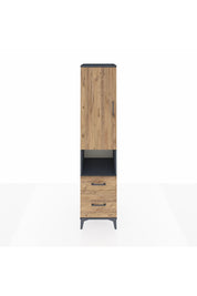 Hyperion Dolap 2 Raflı 2 Çekmeceli Tek Askılı 44x44x195 Antrasit-Çam