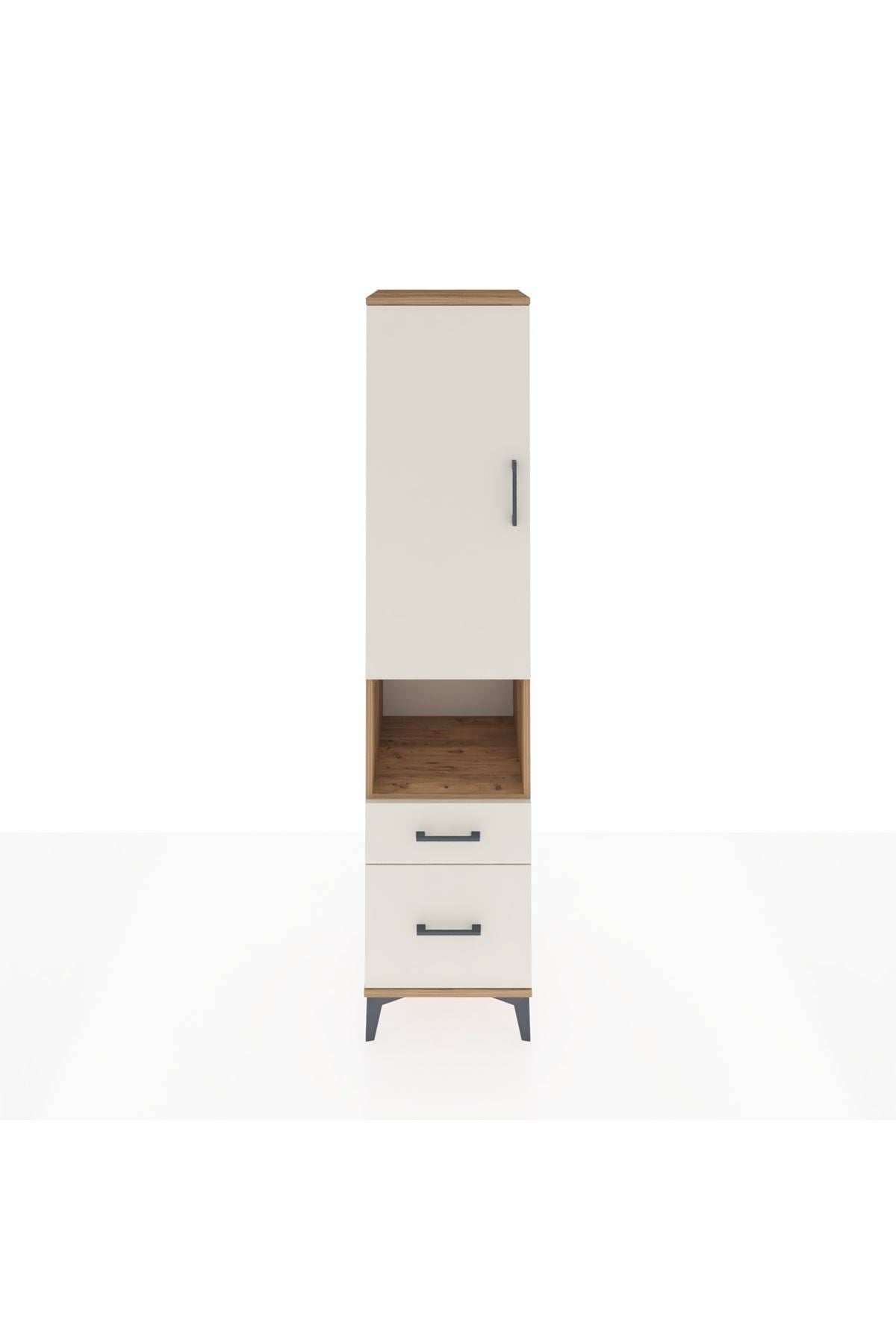 Hyperion Dolap 2 Raflı 2 Çekmeceli Tek Askılı 44x44x195 Çam-Aytaşı