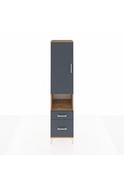 Hyperion Dolap 2 Raflı 2 Çekmeceli Tek Askılı 44x44x195 Çam-Antrasit