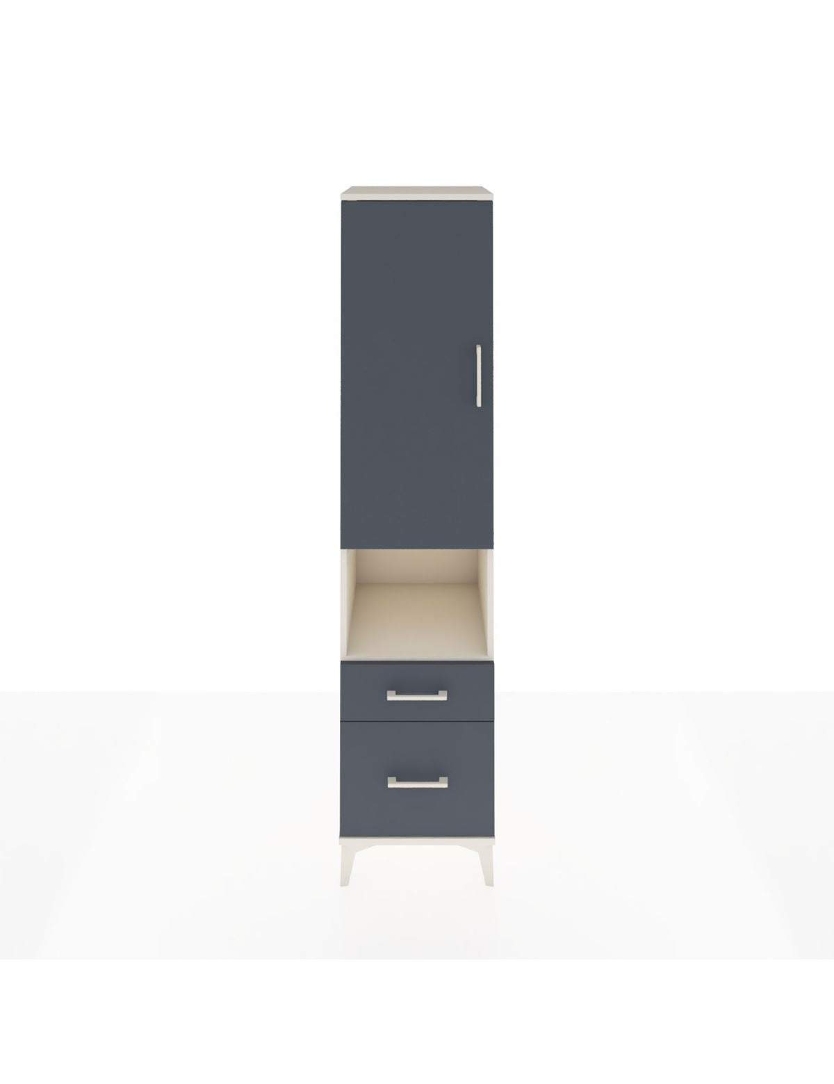 Hyperion Dolap 4 Raflı 2 Çekmeceli Tek Kapaklı 44x44x195 Aytaşı-Antrasit