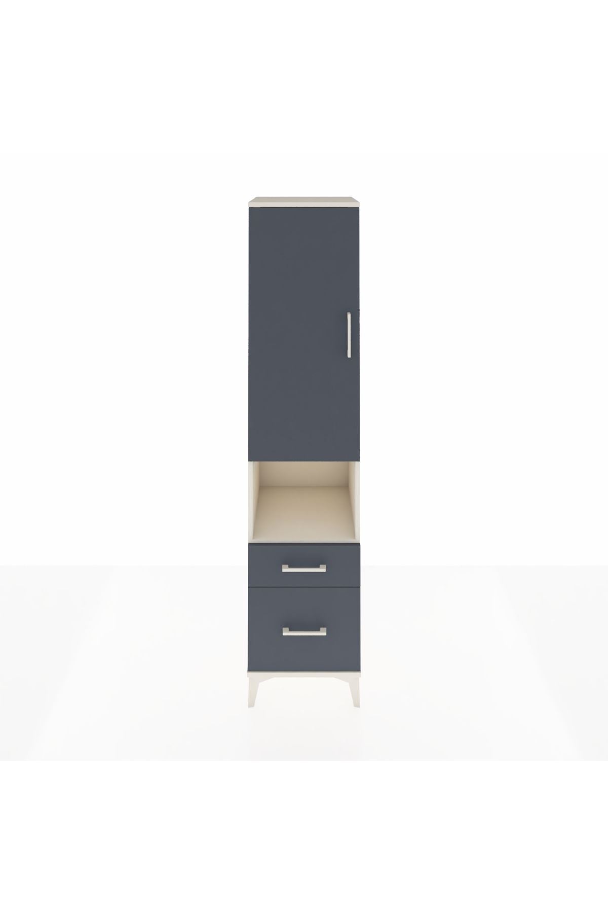 Hyperion Dolap 4 Raflı 2 Çekmeceli Tek Kapaklı 44x44x195 Aytaşı-Antrasit