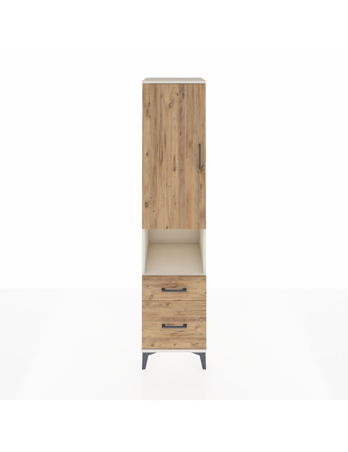 Hyperion Dolap 4 Raflı 2 Çekmeceli Tek Kapaklı 44x44x195 Aytaşı-Çam