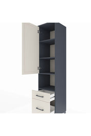 Hyperion Dolap 4 Raflı 2 Çekmeceli Tek Kapaklı 44x44x195 Antrasit-Aytaşı