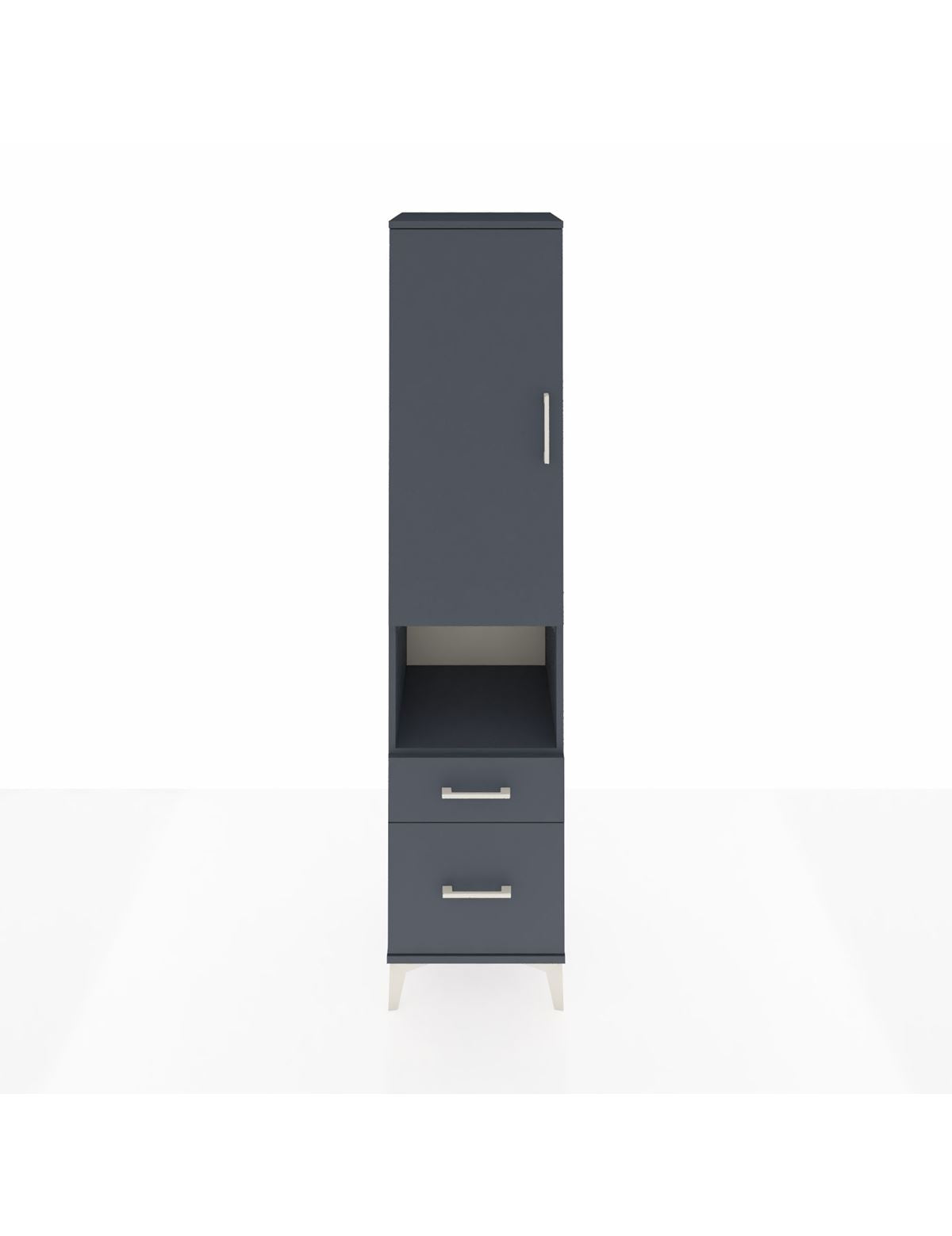 Hyperion Dolap 4 Raflı 2 Çekmeceli Tek Kapaklı 44x44x195 Antrasit-Antrasit