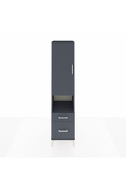 Hyperion Dolap 4 Raflı 2 Çekmeceli Tek Kapaklı 44x44x195 Antrasit-Antrasit