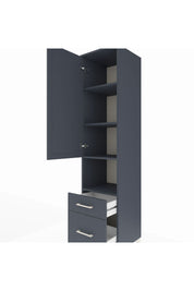 Hyperion Dolap 4 Raflı 2 Çekmeceli Tek Kapaklı 44x44x195 Antrasit-Antrasit