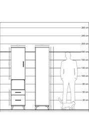 Hyperion Dolap 4 Raflı 2 Çekmeceli Tek Kapaklı 44x44x195 Antrasit-Çam