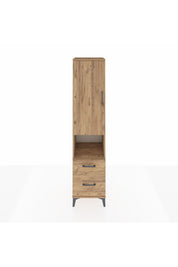 Hyperion Dolap 4 Raflı 2 Çekmeceli Tek Kapaklı 44x44x195 Çam-Çam