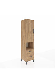 Hyperion Dolap 4 Raflı 2 Çekmeceli Tek Kapaklı 44x44x195 Çam-Çam