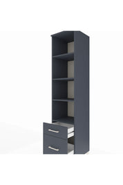 Hyperion Dolap 4 Raflı 2 Çekmeceli 44x44x195 Antrasit-Antrasit