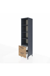 Hyperion Dolap 4 Raflı 2 Çekmeceli 44x44x195 Antrasit-Çam