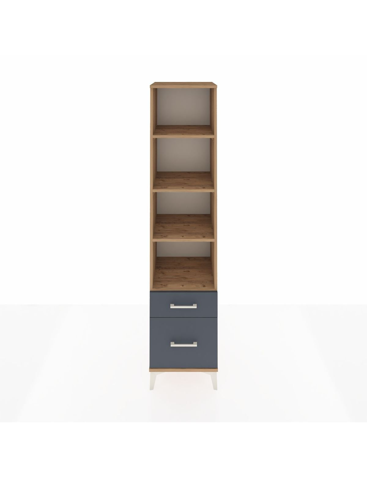 Hyperion Dolap 4 Raflı 2 Çekmeceli 44x44x195 Çam-Antrasit