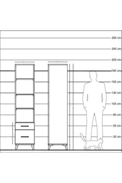 Hyperion Dolap 4 Raflı 2 Çekmeceli 44x44x195 Çam-Antrasit