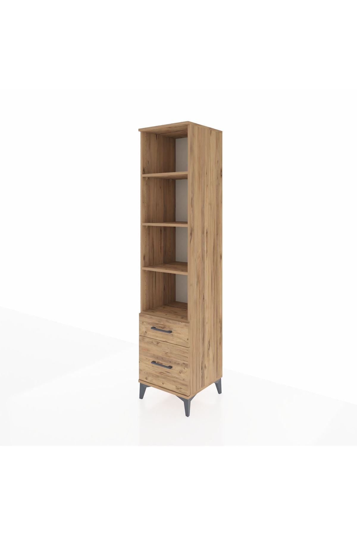 Hyperion Dolap 4 Raflı 2 Çekmeceli 44x44x195 Çam-Çam