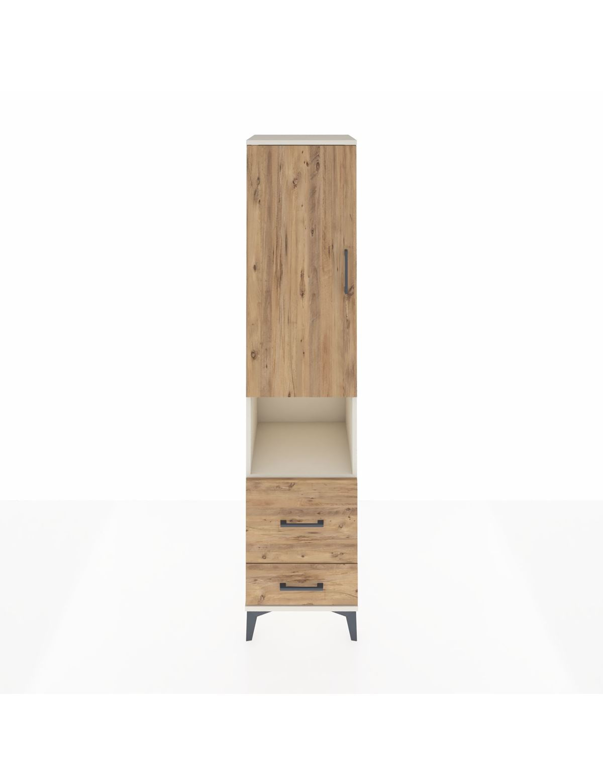 Hyperion Dolap 2 Raflı 2 Çekmeceli Tek Askılı 44x44x195 Aytaşı-Çam