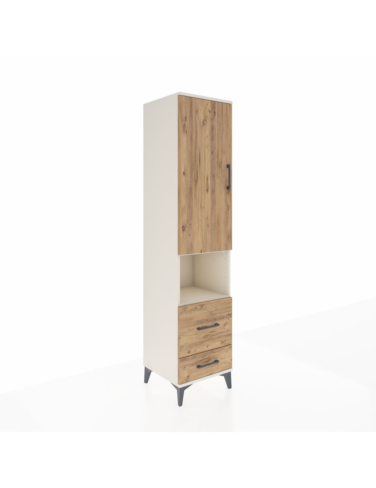 Hyperion Dolap 2 Raflı 2 Çekmeceli Tek Askılı 44x44x195 Aytaşı-Çam