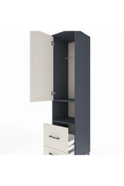 Hyperion Dolap 2 Raflı 2 Çekmeceli Tek Askılı 44x44x195 Antrasit-Aytaşı