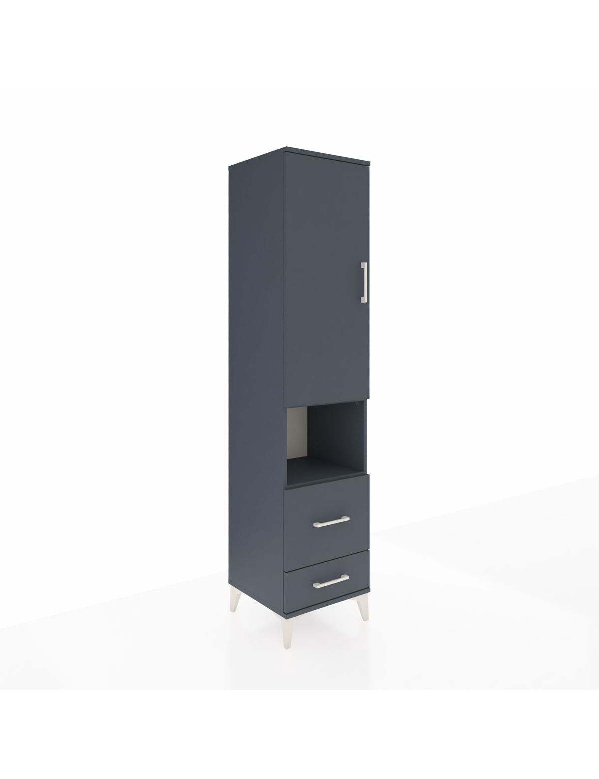 Hyperion Dolap 2 Raflı 2 Çekmeceli Tek Askılı 44x44x195 Antrasit-Antrasit