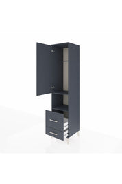 Hyperion Dolap 2 Raflı 2 Çekmeceli Tek Askılı 44x44x195 Antrasit-Antrasit