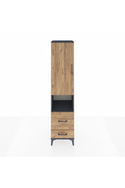 Hyperion Dolap 2 Raflı 2 Çekmeceli Tek Askılı 44x44x195 Antrasit-Çam