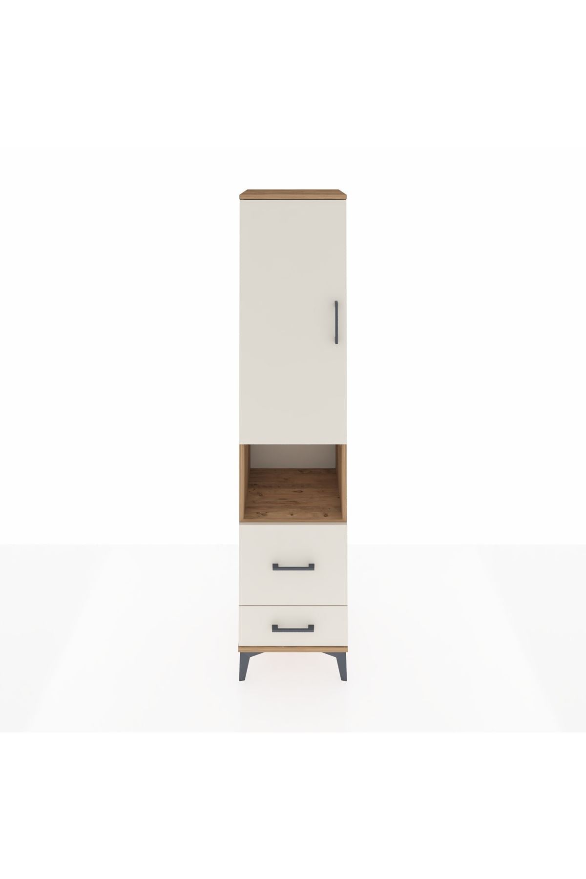 Hyperion Dolap 2 Raflı 2 Çekmeceli Tek Askılı 44x44x195 Çam-Aytaşı