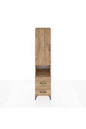 Hyperion Dolap 2 Raflı 2 Çekmeceli Tek Askılı 44x44x195 Çam-Çam