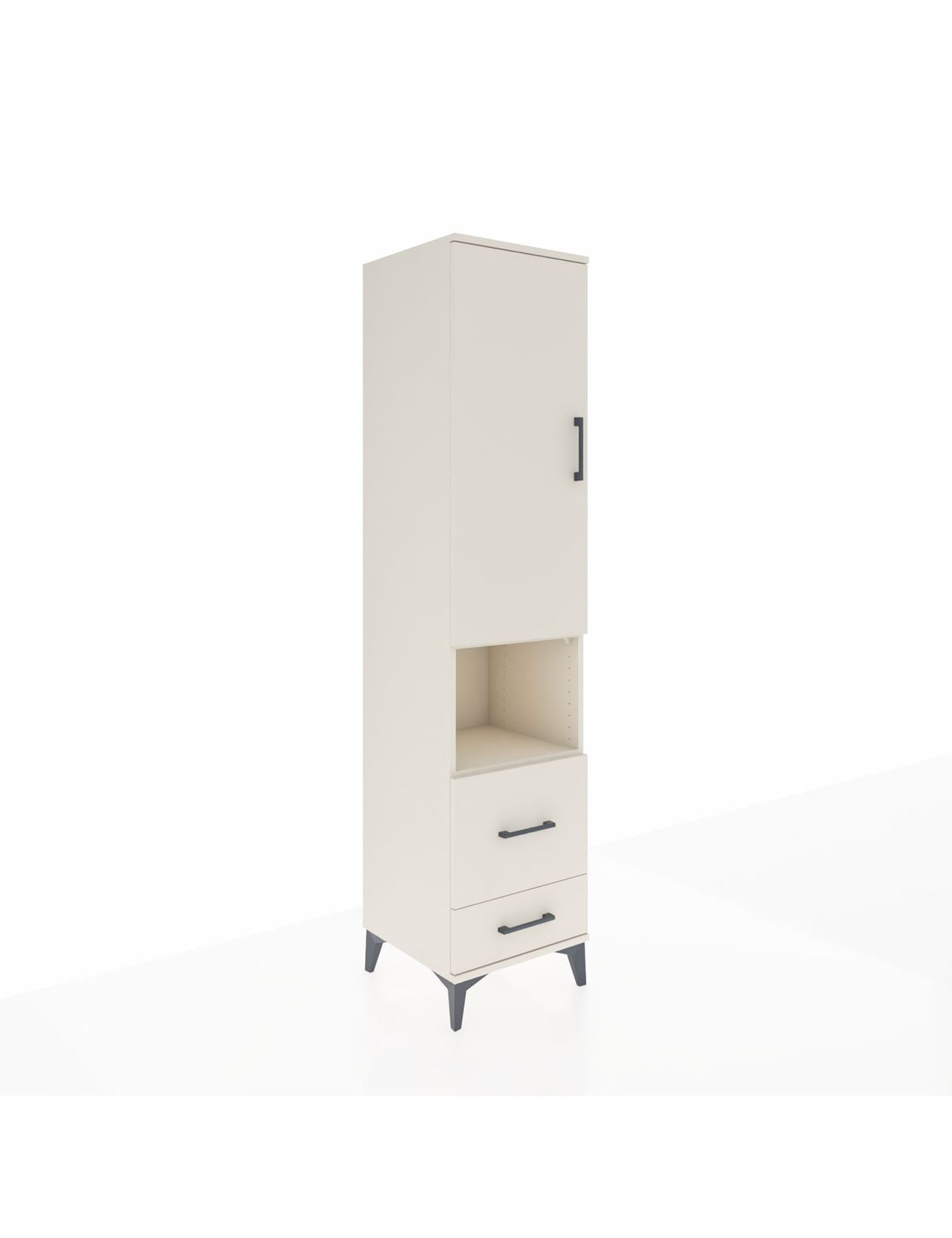 Hyperion Dolap 4 Raflı 2 Çekmeceli Tek Kapaklı 44x44x195 Aytaşı-Aytaşı