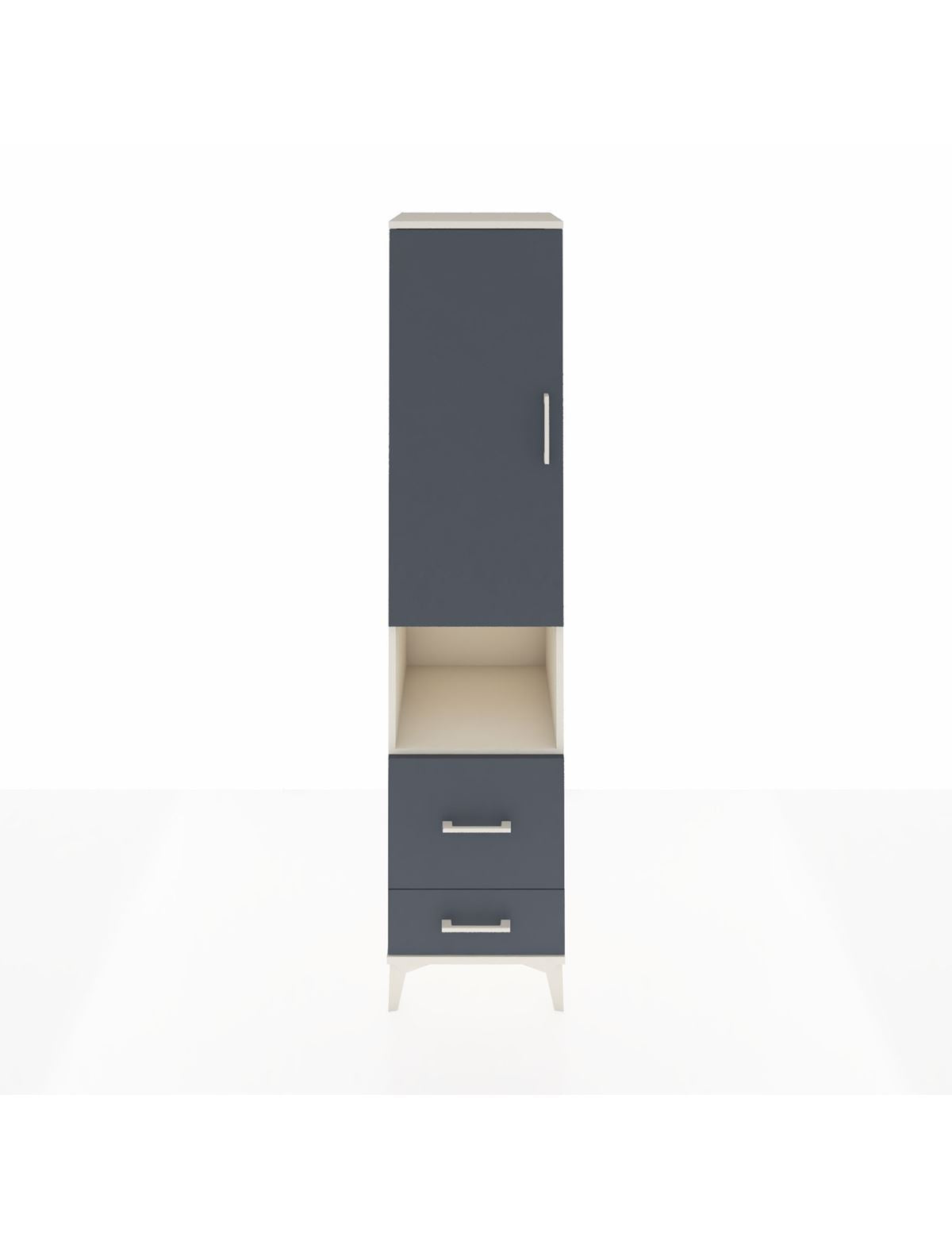 Hyperion Dolap 4 Raflı 2 Çekmeceli Tek Kapaklı 44x44x195 Aytaşı-Antrasit