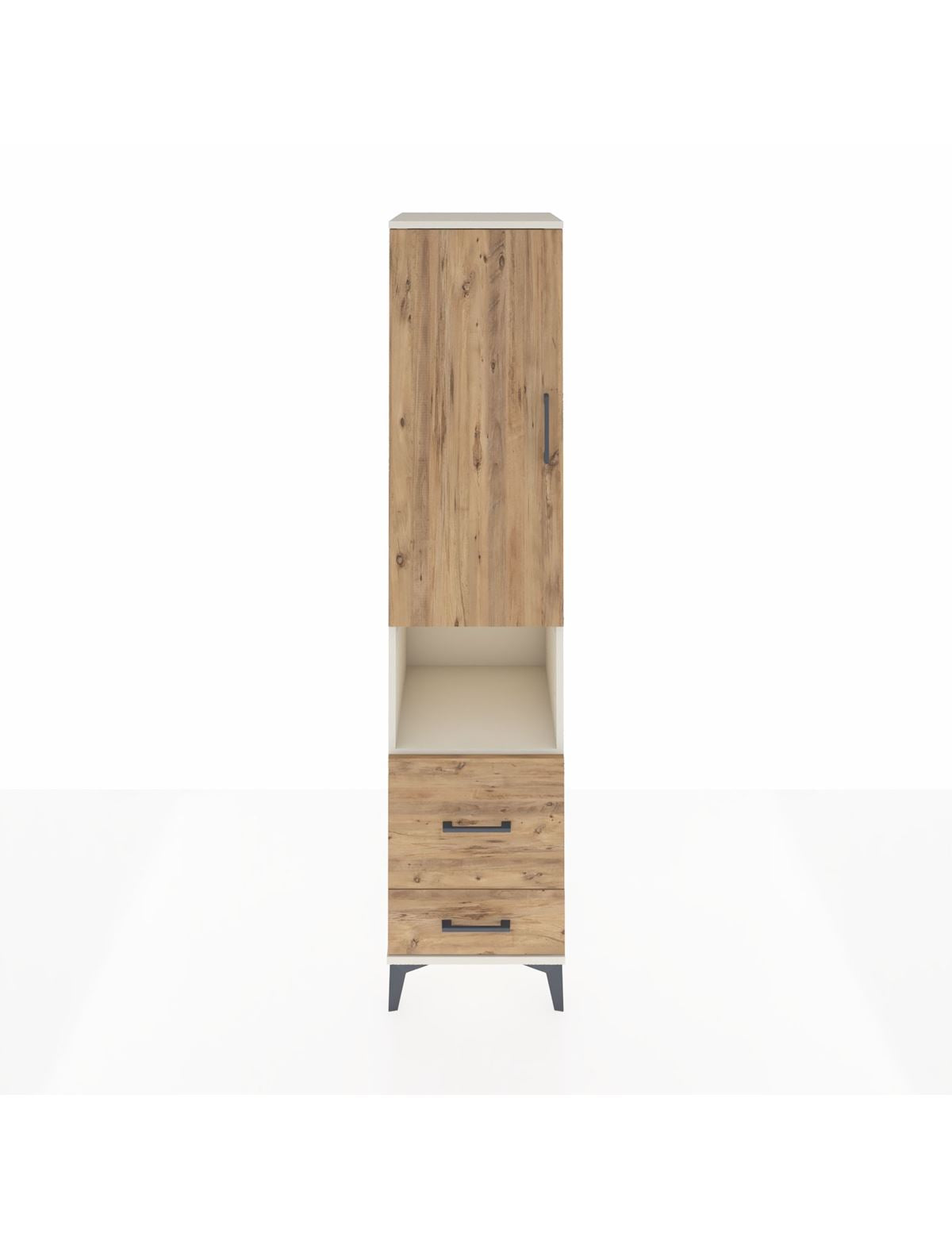 Hyperion Dolap 4 Raflı 2 Çekmeceli Tek Kapaklı 44x44x195 Aytaşı-Çam