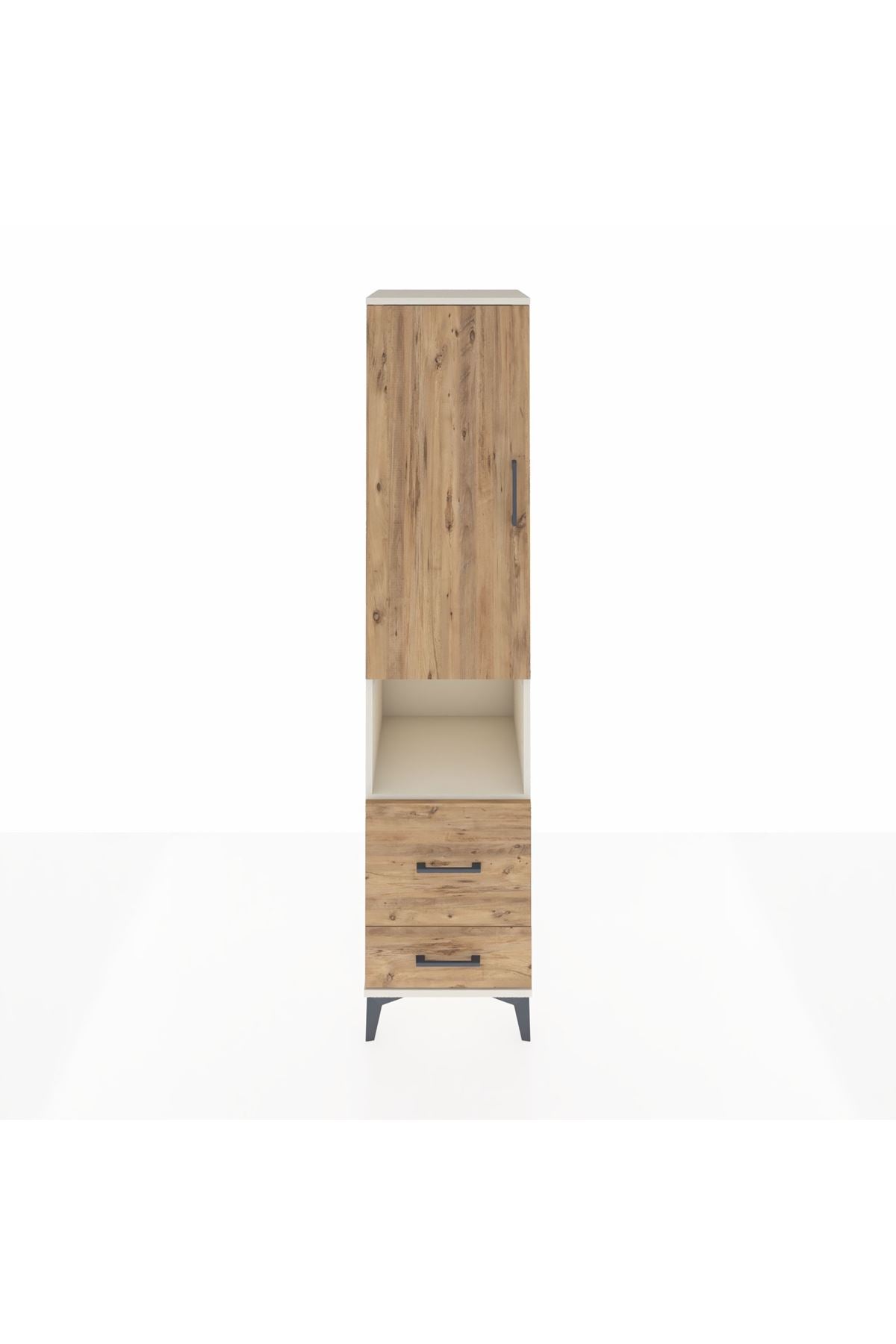 Hyperion Dolap 4 Raflı 2 Çekmeceli Tek Kapaklı 44x44x195 Aytaşı-Çam