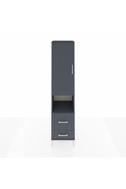 Hyperion Dolap 4 Raflı 2 Çekmeceli Tek Kapaklı 44x44x195 Antrasit-Antrasit