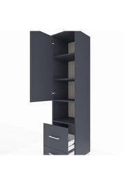 Hyperion Dolap 4 Raflı 2 Çekmeceli Tek Kapaklı 44x44x195 Antrasit-Antrasit