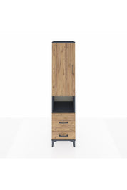 Hyperion Dolap 4 Raflı 2 Çekmeceli Tek Kapaklı 44x44x195 Antrasit-Çam