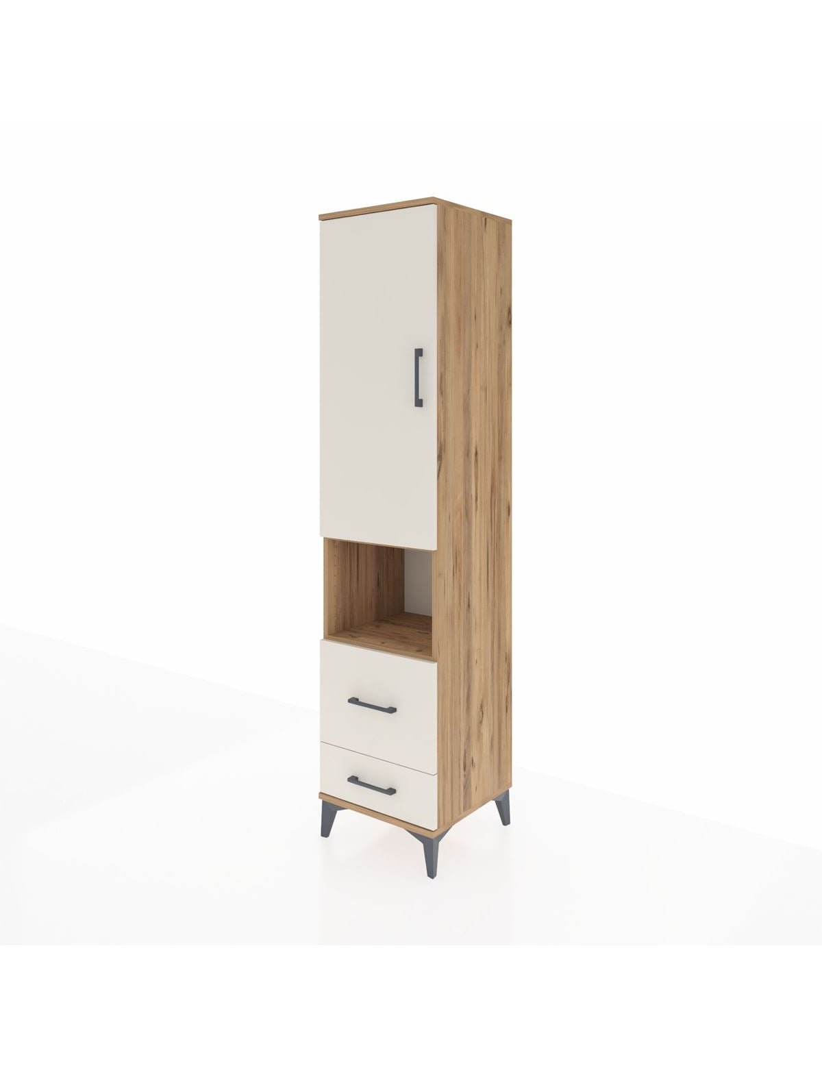 Hyperion Dolap 4 Raflı 2 Çekmeceli Tek Kapaklı 44x44x195 - S58M044V7B