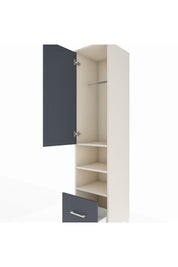 Hyperion Dolap 3 Raflı Tek Çekmeceli Tek Askılı 44x44x195 Aytaşı-Antrasit