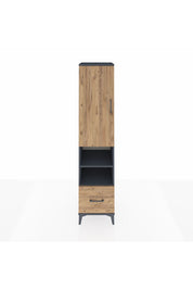 Hyperion Dolap 3 Raflı Tek Çekmeceli Tek Askılı 44x44x195 Antrasit-Çam