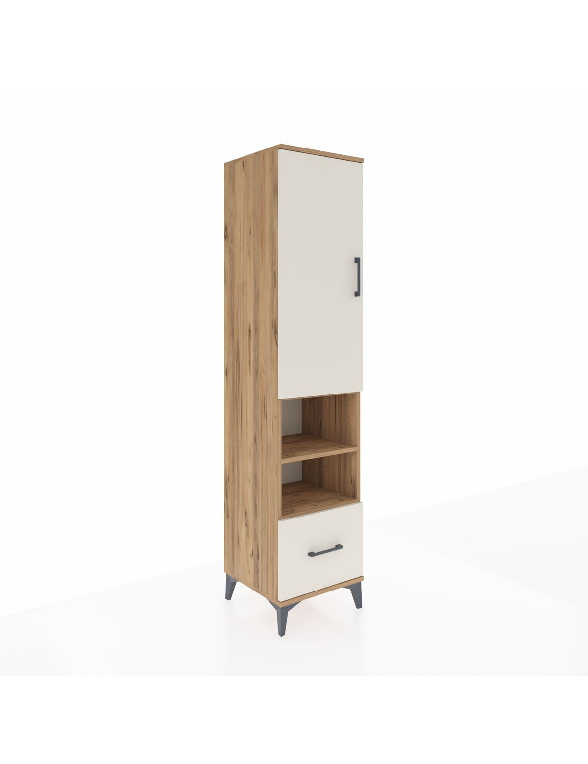 Hyperion Dolap 3 Raflı Tek Çekmeceli Tek Askılı 44x44x195 Çam-Aytaşı