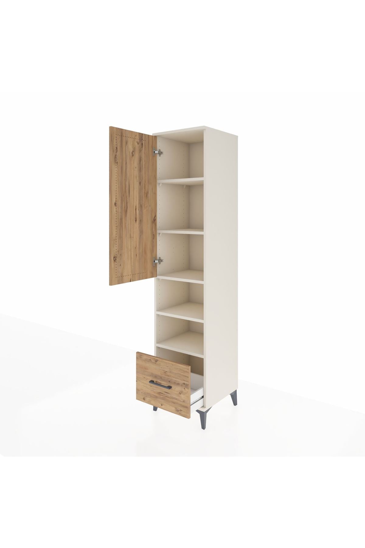 Hyperion Dolap 5 Raflı Tek Çekmeceli Tek Kapaklı 44x44x195 Aytaşı-Çam