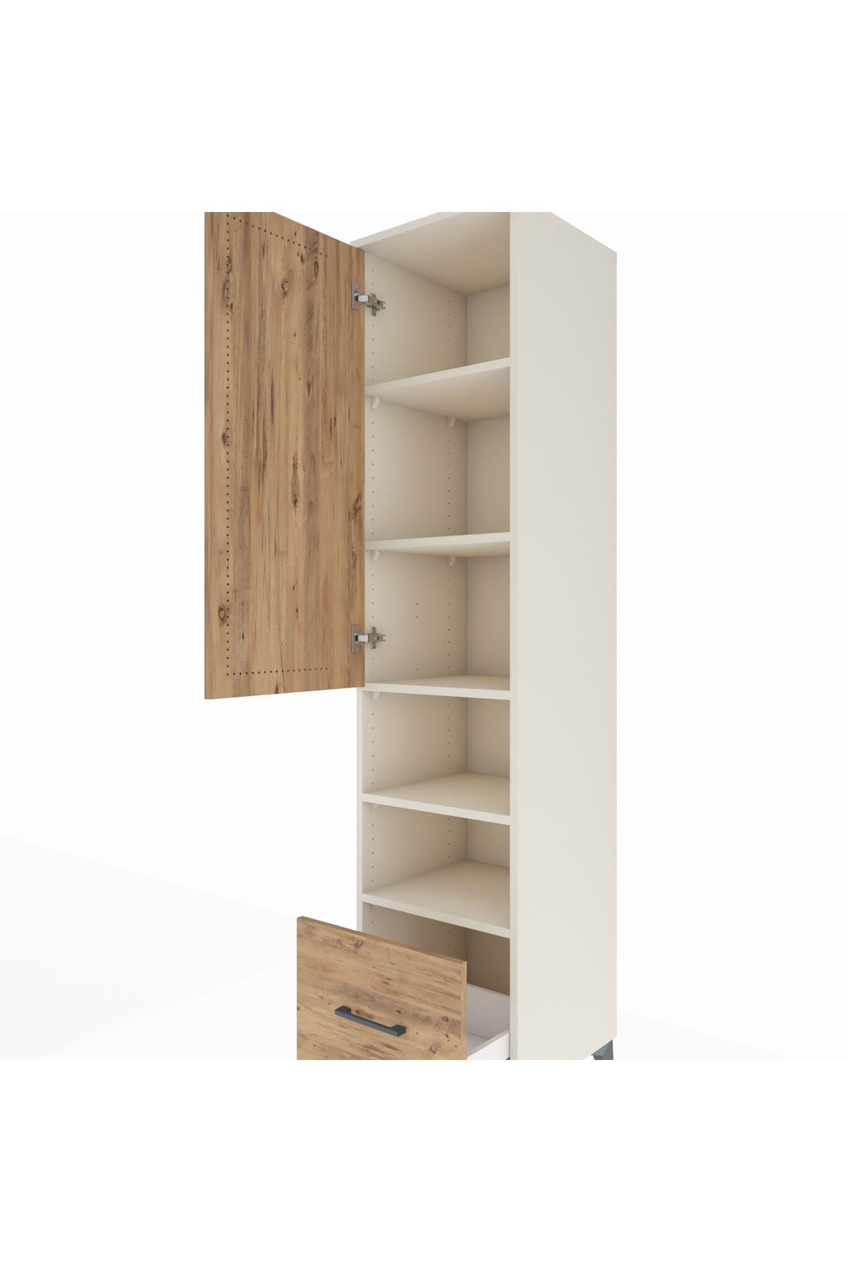 Hyperion Dolap 5 Raflı Tek Çekmeceli Tek Kapaklı 44x44x195 Aytaşı-Çam