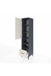 Hyperion Dolap 5 Raflı Tek Çekmeceli Tek Kapaklı 44x44x195 Antrasit-Aytaşı