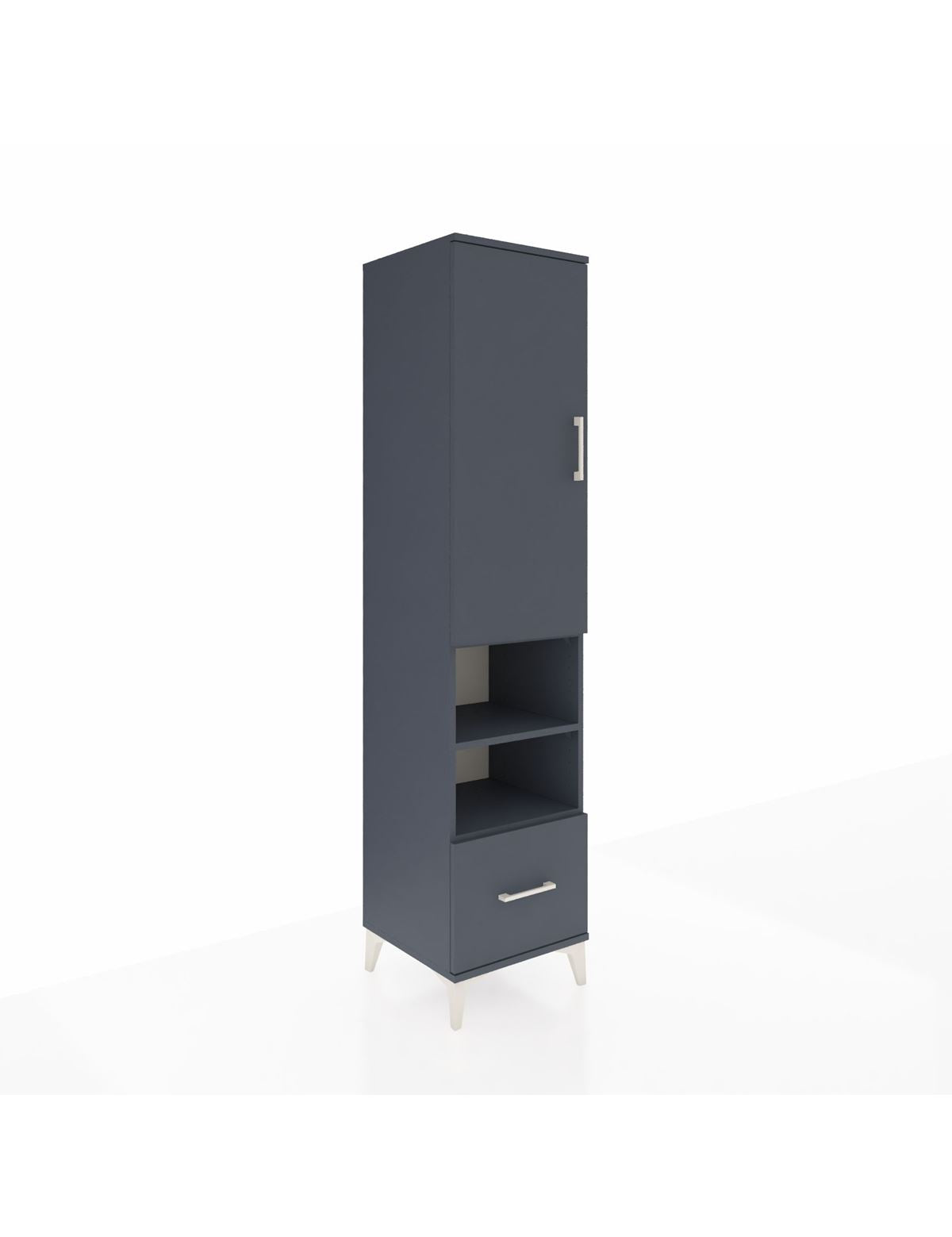 Hyperion Dolap 5 Raflı Tek Çekmeceli Tek Kapaklı 44x44x195 Antrasit-Antrasit