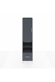 Hyperion Dolap 5 Raflı Tek Çekmeceli Tek Kapaklı 44x44x195 Antrasit-Antrasit