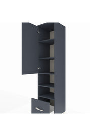 Hyperion Dolap 5 Raflı Tek Çekmeceli Tek Kapaklı 44x44x195 Antrasit-Antrasit